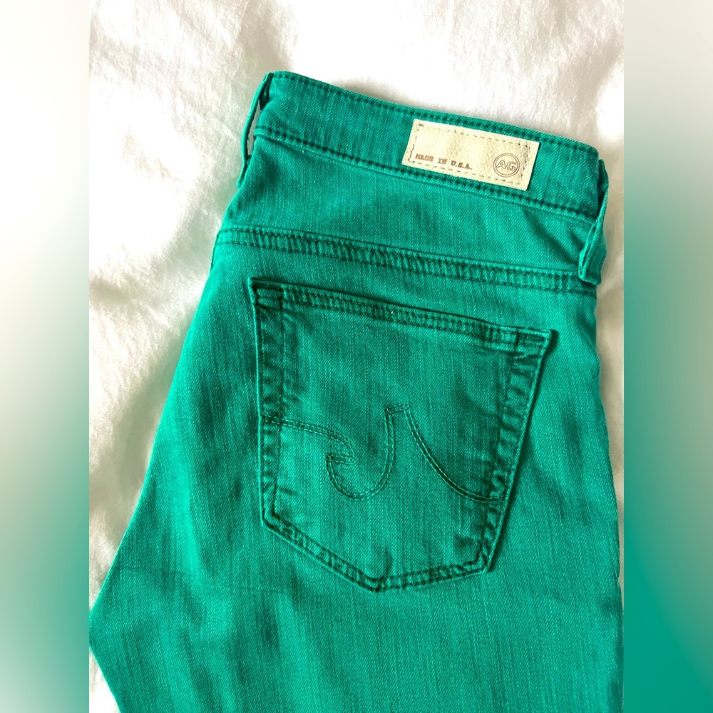 Green skinny jeans
